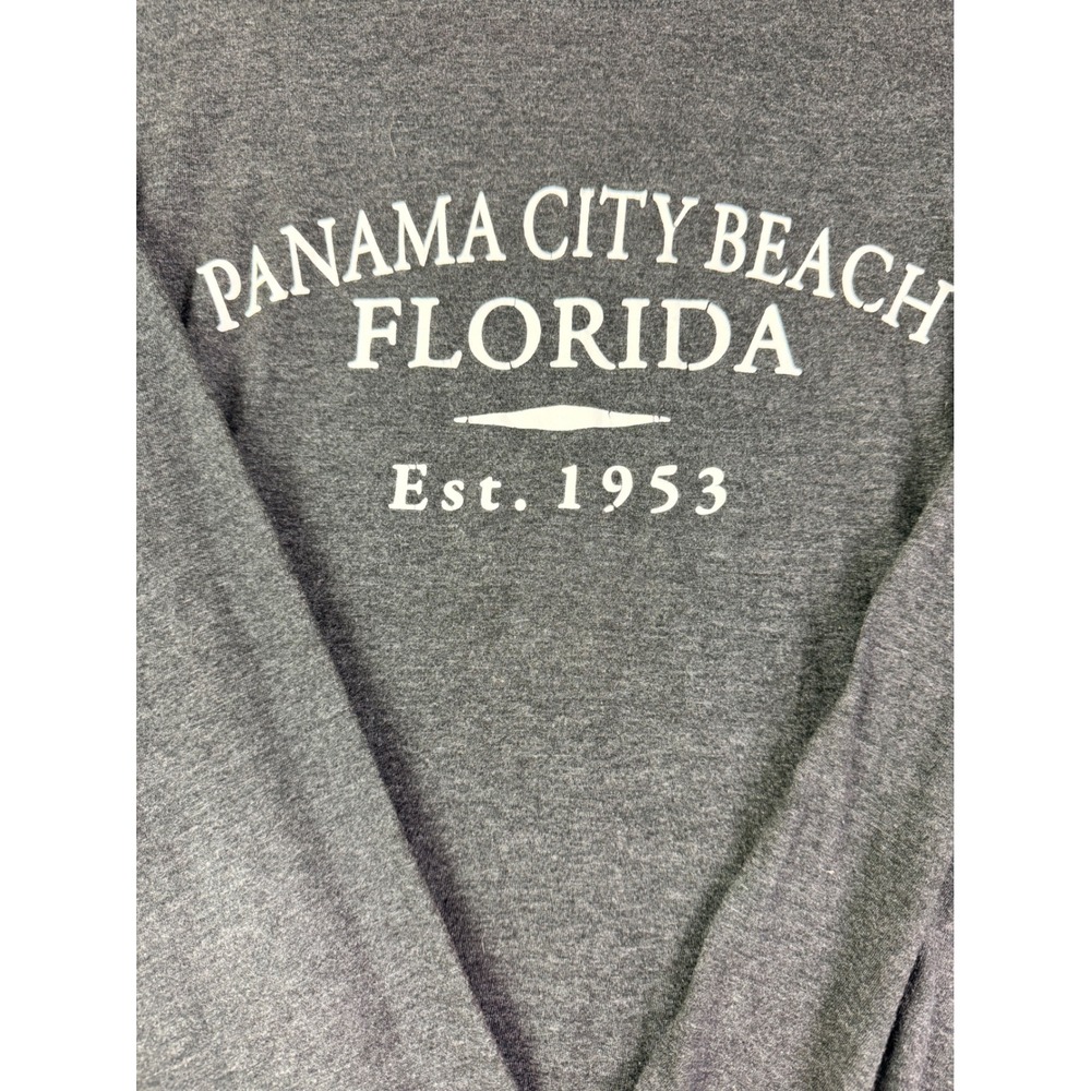US Vintage Panama City Beach Florida Long Sleeve T-Shirt Gray Medium